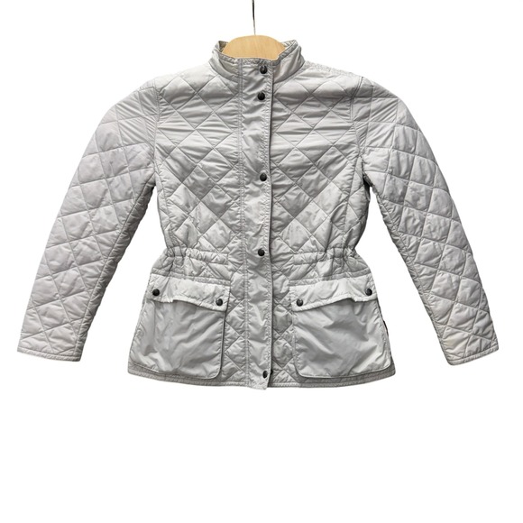 Coach Jackets & Blazers - Coach New York Quilted Jacket Womens Medium Gray Cinched Waist Leather Trim M